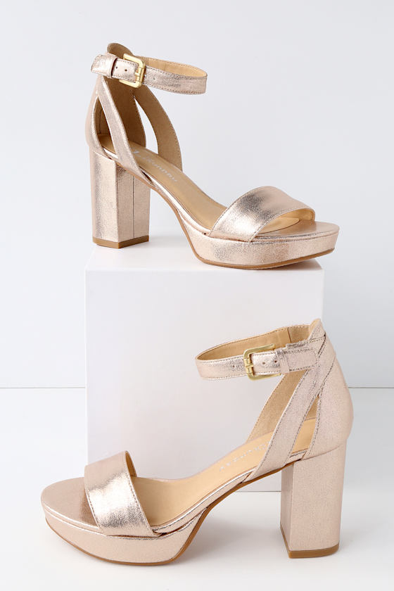Go On Light Gold Platform Heels 2
