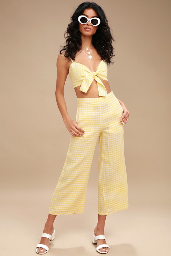 Tomas Yellow Gingham Culottes 1