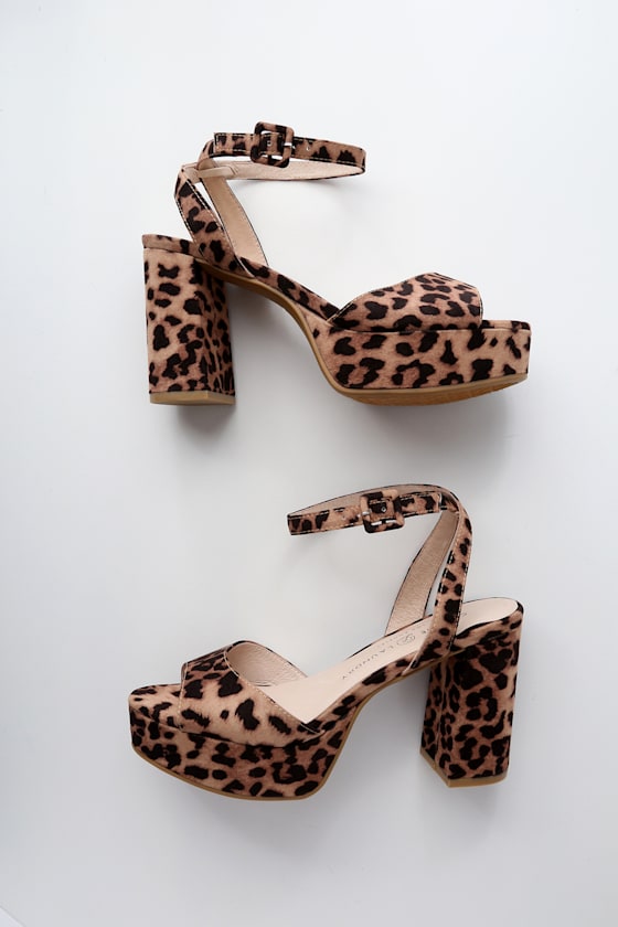 leopard platform high heels