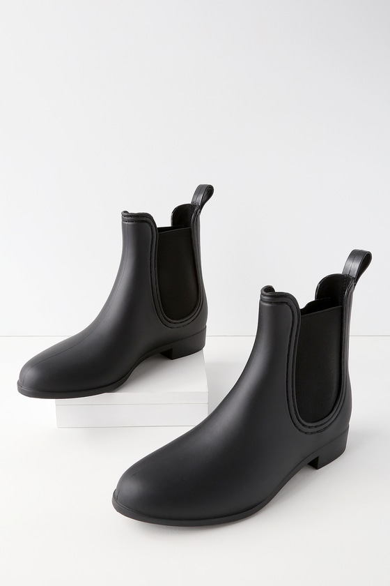 black chelsea rain boots