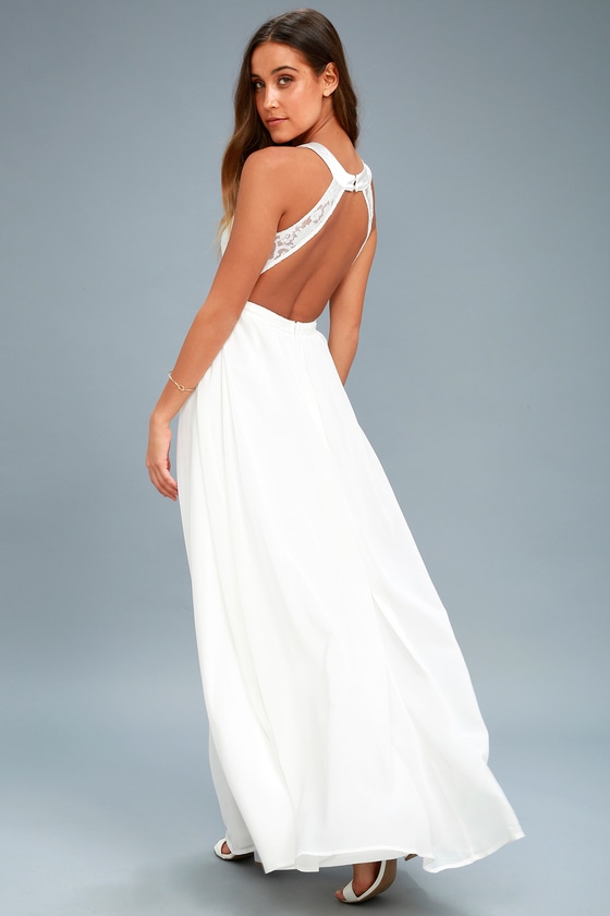 Lovely White Lace Maxi Dress - White Lace Gown - Formal Maxi - Lulus