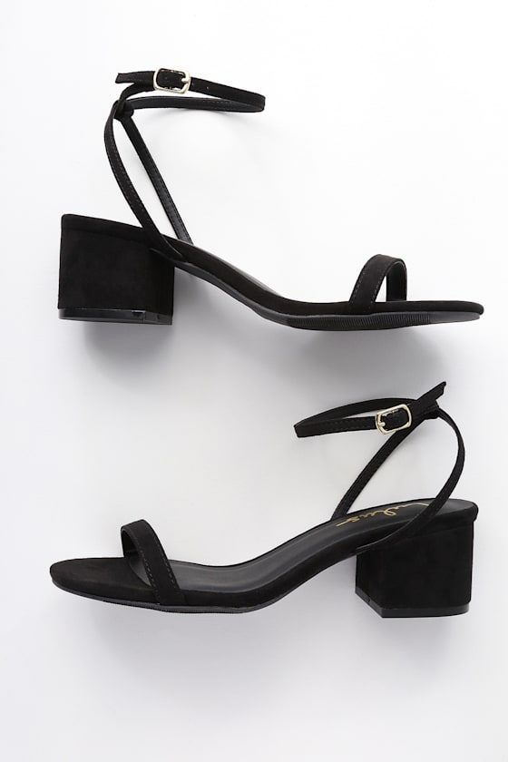 Julie Black Suede High Heel Sandals 2