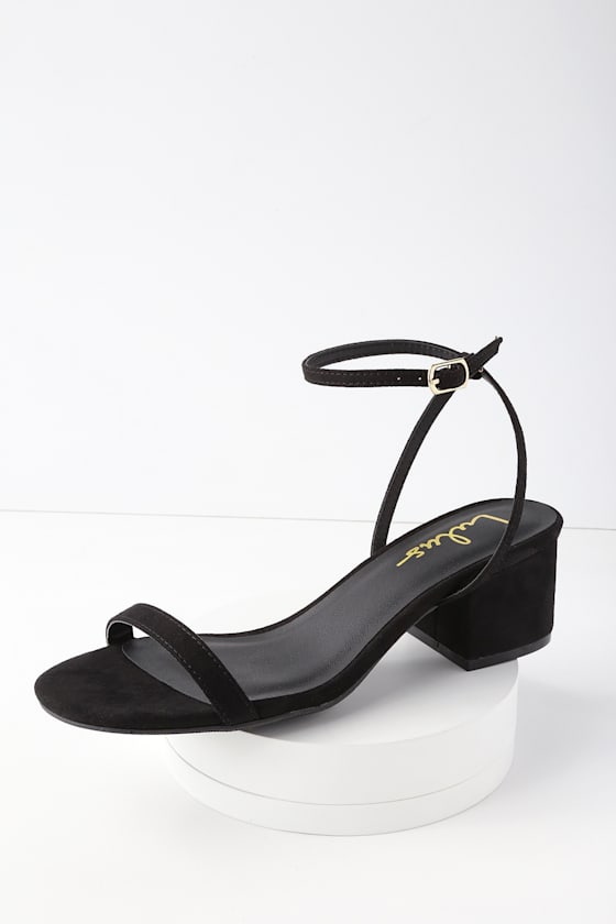 Black Low Heels - Block Heel Sandals - 90s-Inspired Sandals - Image 4