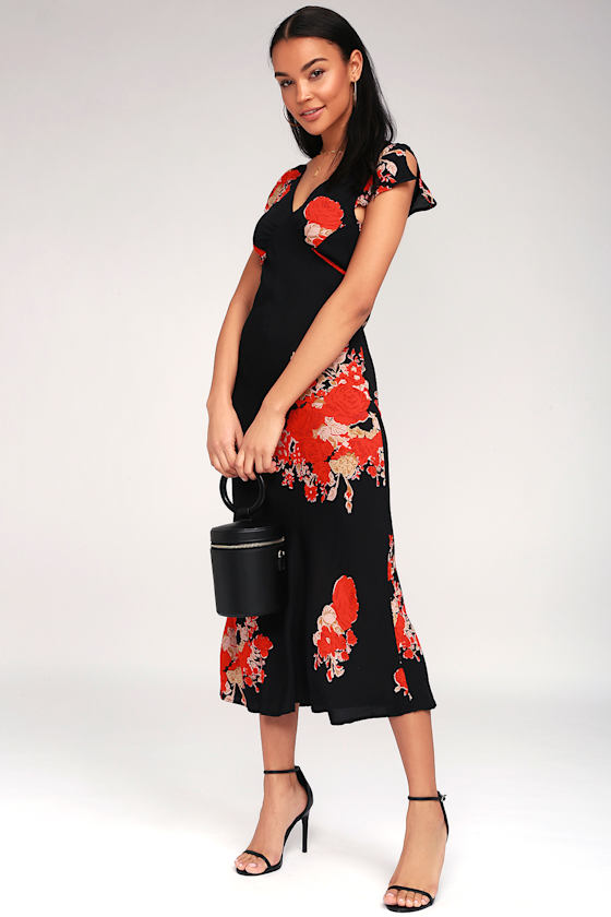 Dead Garden Black Floral Print Maxi Dress 1