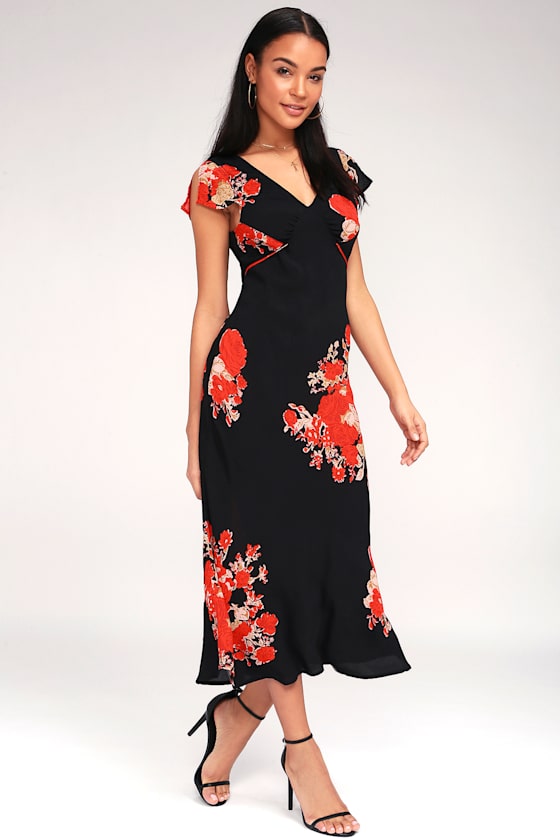 Dead Garden Black Floral Print Maxi Dress 2