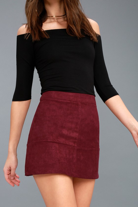 burgundy and white skirt