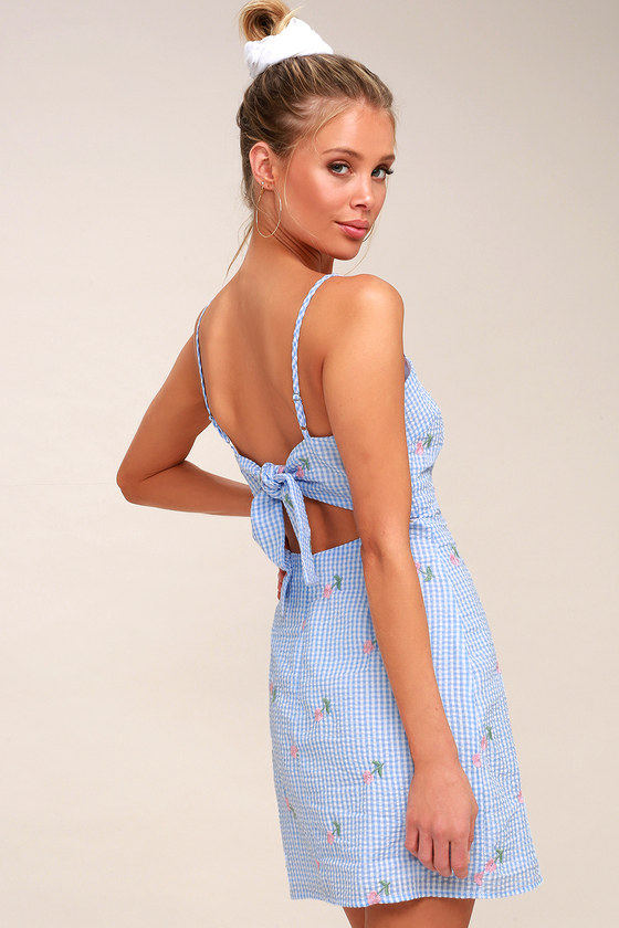 baby blue gingham dress