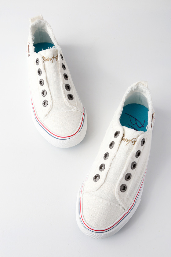 blowfish white slip on sneakers