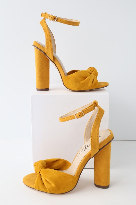 yellow heels with strap