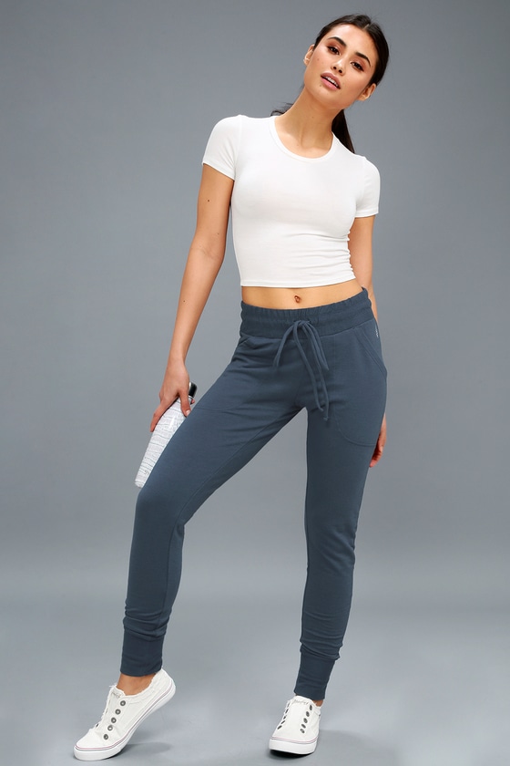 teal blue sweatpants