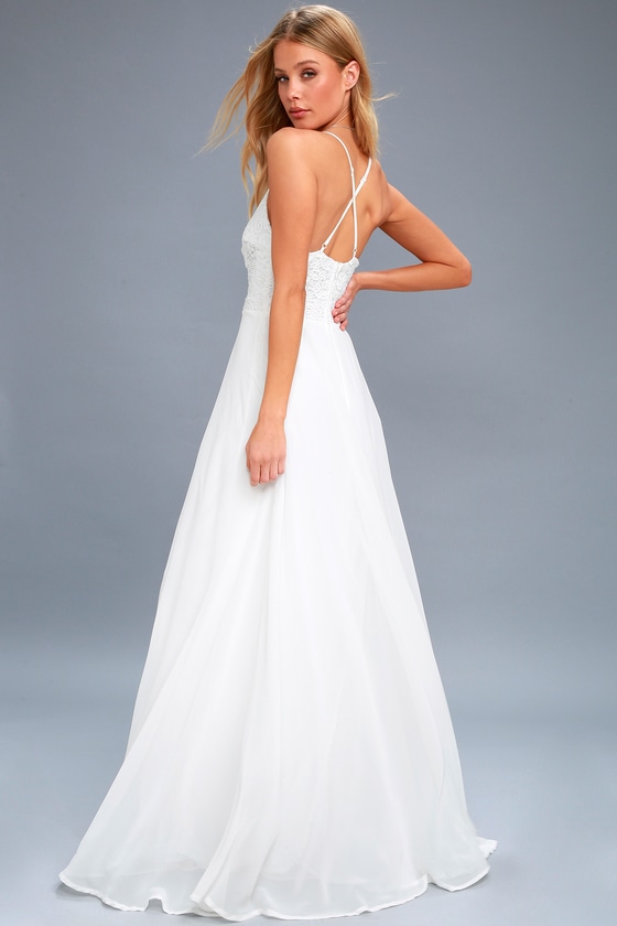 Madalyn White Lace Maxi Dress