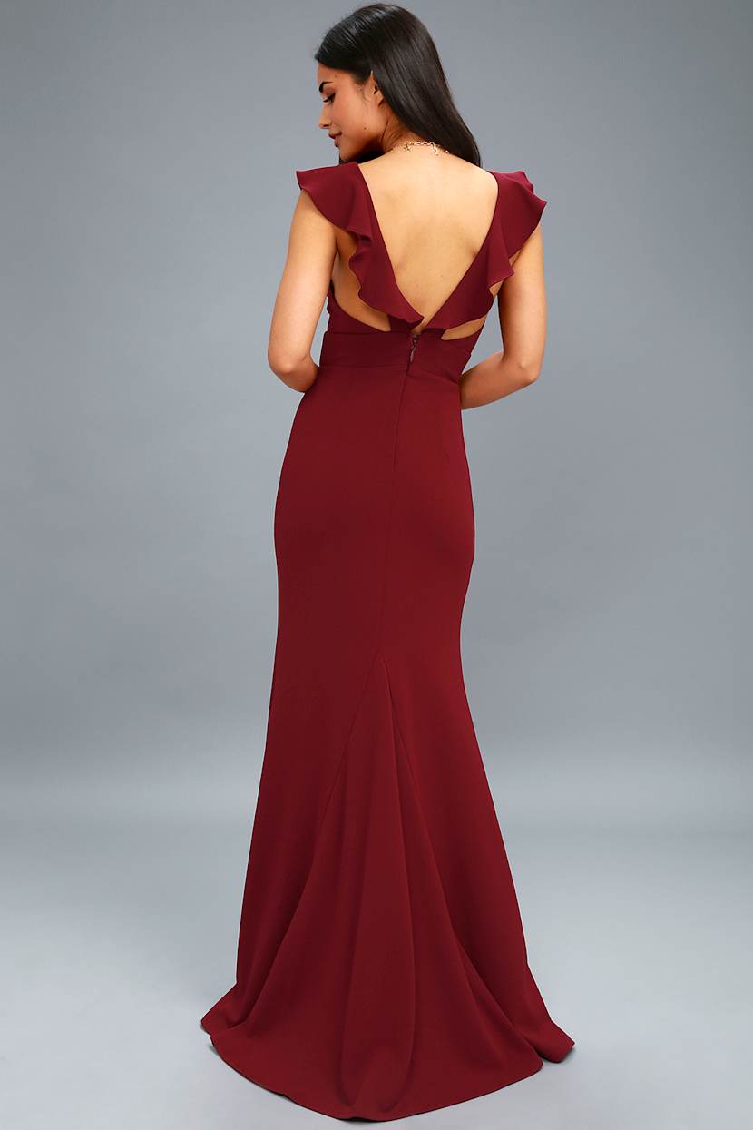 burgundy dress lulus Lulus Leading Role Maxi Dress in Burgundy Size XS  Ernest Grace
