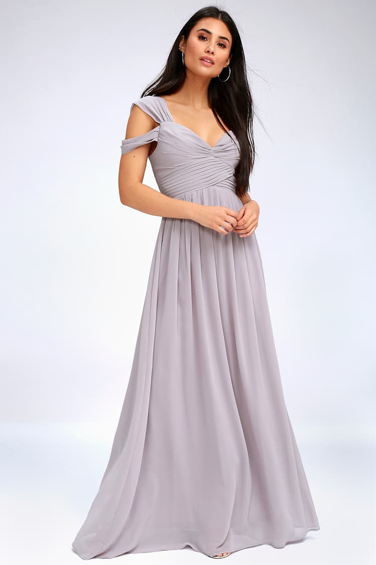 lulus grey bridesmaid dress Grace Floor-Length Sweetheart Neckline Bridesmaid Dress
