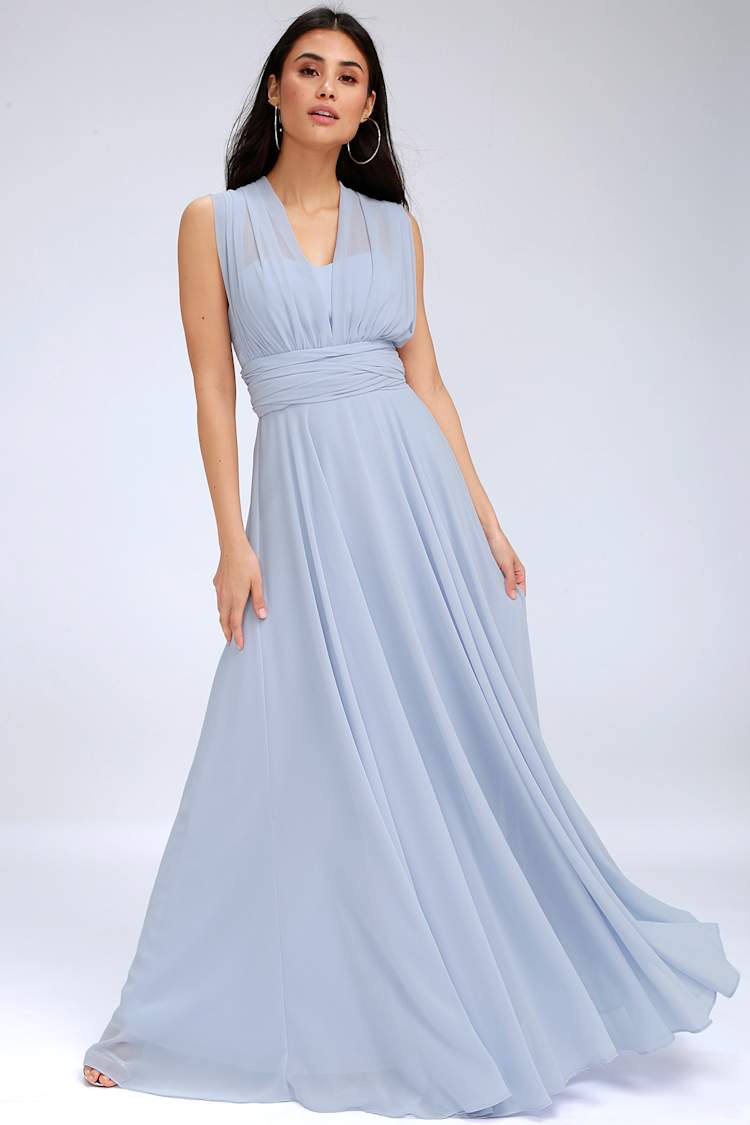 periwinkle blue bridesmaid dress Eloise Periwinkle Blue Strapless Asymmetrical Evening Gown L main image 1