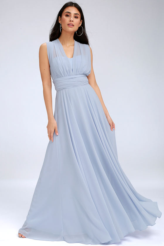 Magical Evening Periwinkle Blue Convertible Maxi Dress 1