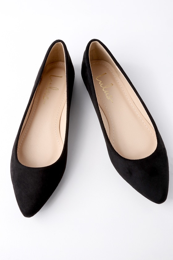 Black Flats - Suede Flats - Vegan Flats 