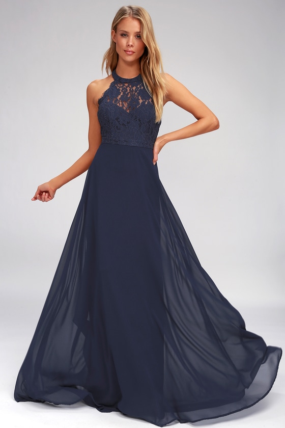 Blue Lace Maxi Dress Discount, 54% OFF ...