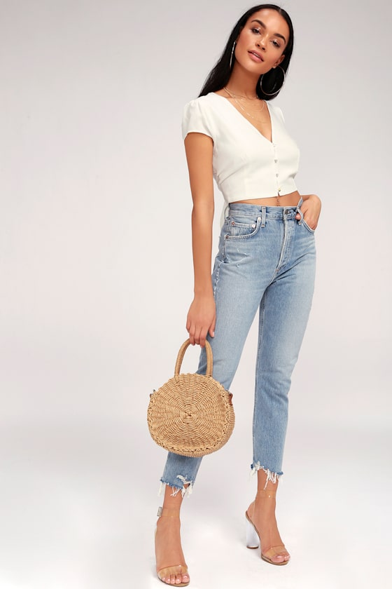 Isobel White Tie-Back Crop Top 1