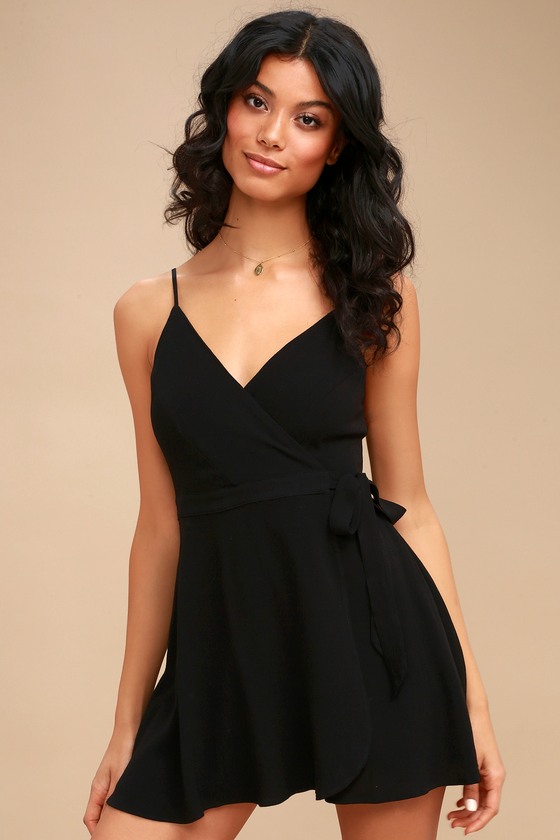 Cute Black Dress - Black Skort Dress - Black Romper - Lulus