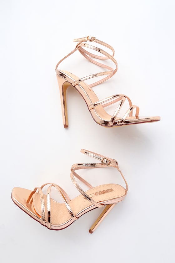 Octavia Rose Gold Patent Dress Sandals 1