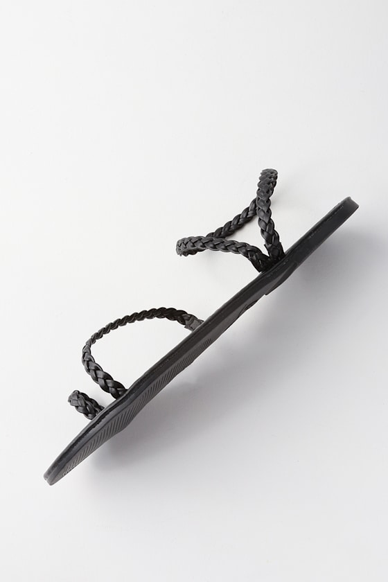 Mirela Black Flat Sandals 6