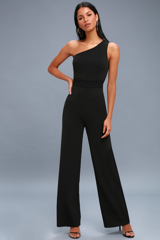 Chic Black Jumpsuit - One-Shoulder Jumpsuit - Black Jumpsuit - Lulus