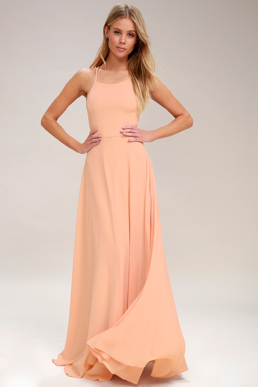 Blush Maxi Dress - Lace-Up Dress - Backless Dress - Maxi Dress - Lulus