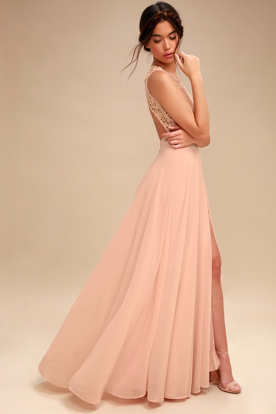 call my name blush pink backless maxi dress
