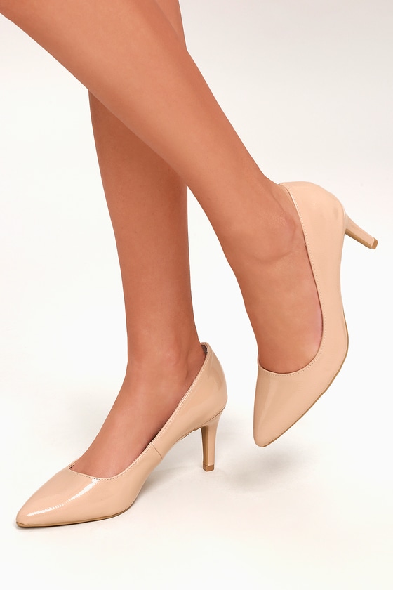 nude kitten heel pumps