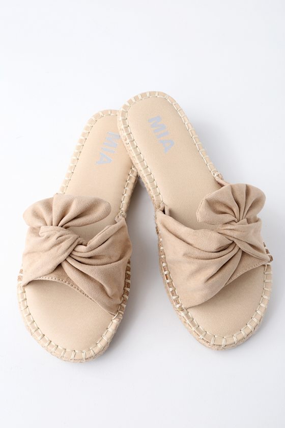 Kensi Natural Suede Espadrille Slide Sandals 3