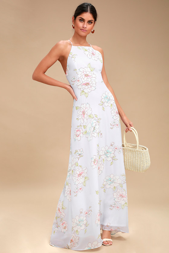 Blooms for You Light Blue Floral Print Maxi Dress 2