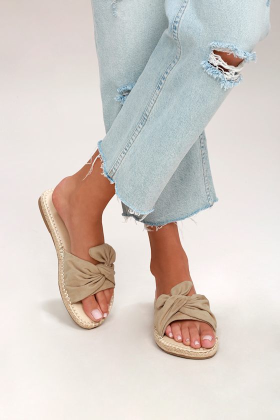 Kensi Natural Suede Espadrille Slide Sandals 5