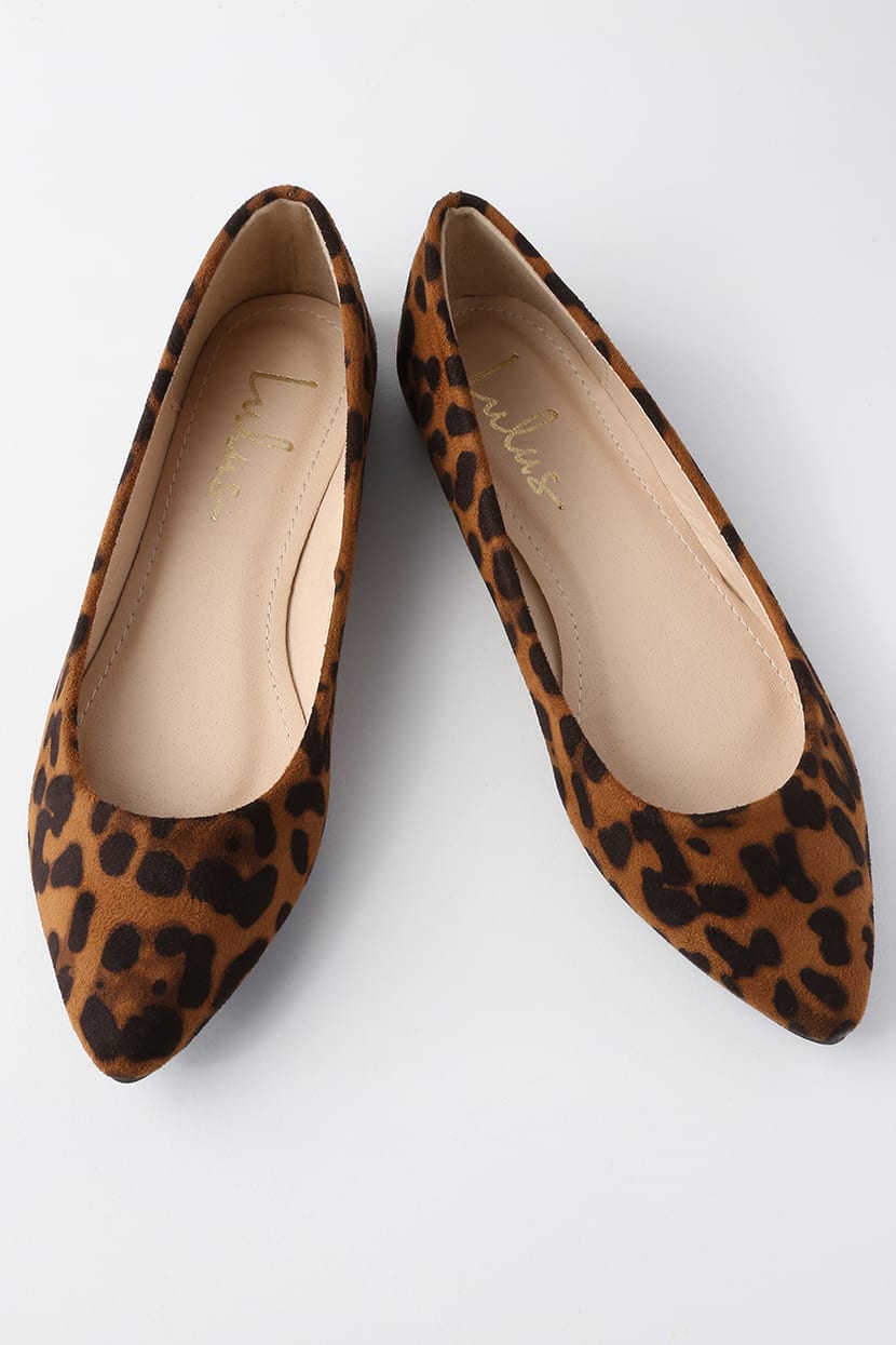 Holly Leopard Print Suede Flats