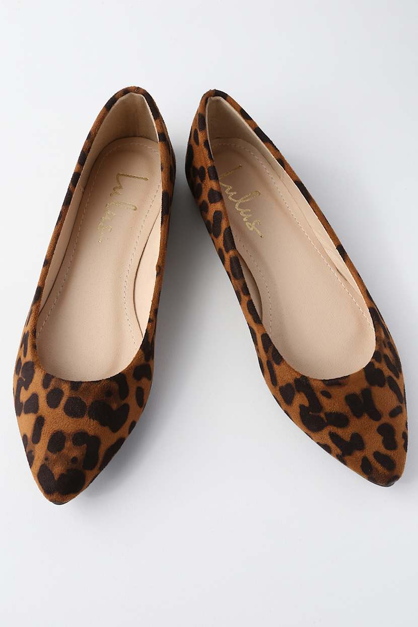 Chic Leopard Print Flats - Suede Flats - Vegan Flats - Lulus