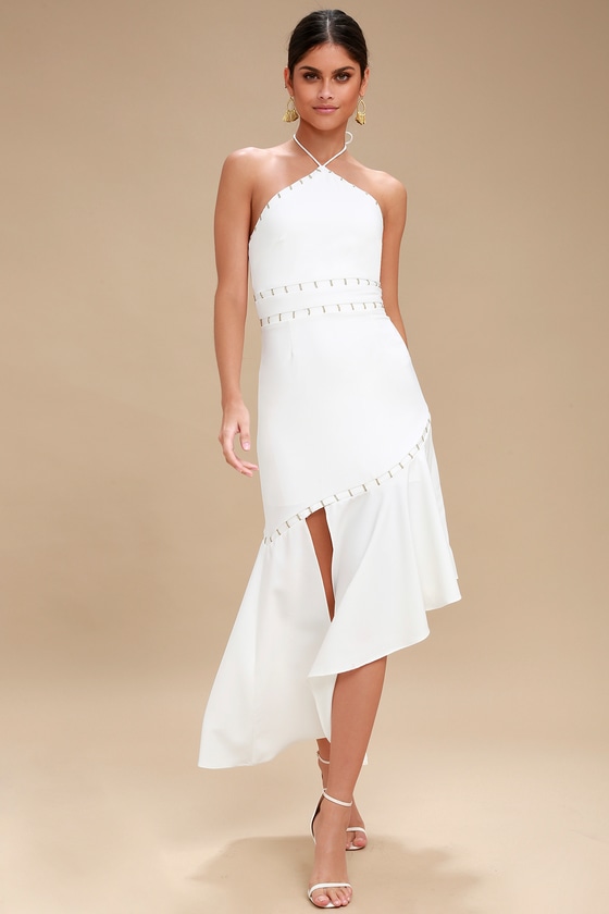 halter top midi dress