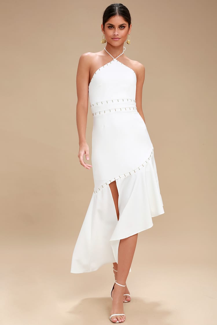 Talisman Ivory Halter Midi Dress