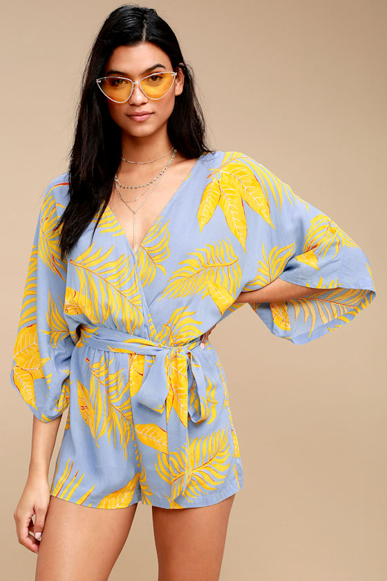 Kale Stripes Light Blue 2-piece Romper Set