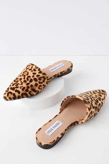 Steve Madden Trace Leopard Print Mules Calf Hair Mule Lulus