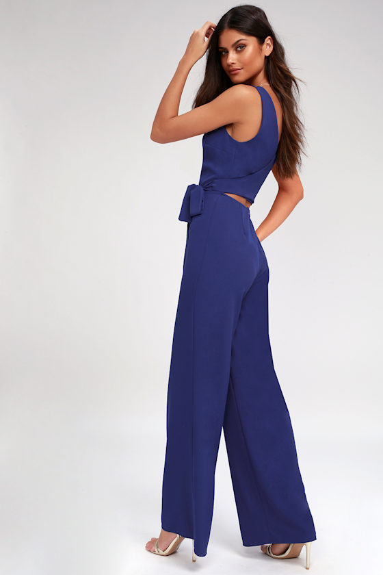 Screenplay Royal Blue Tie-Back Jumpsuit 1