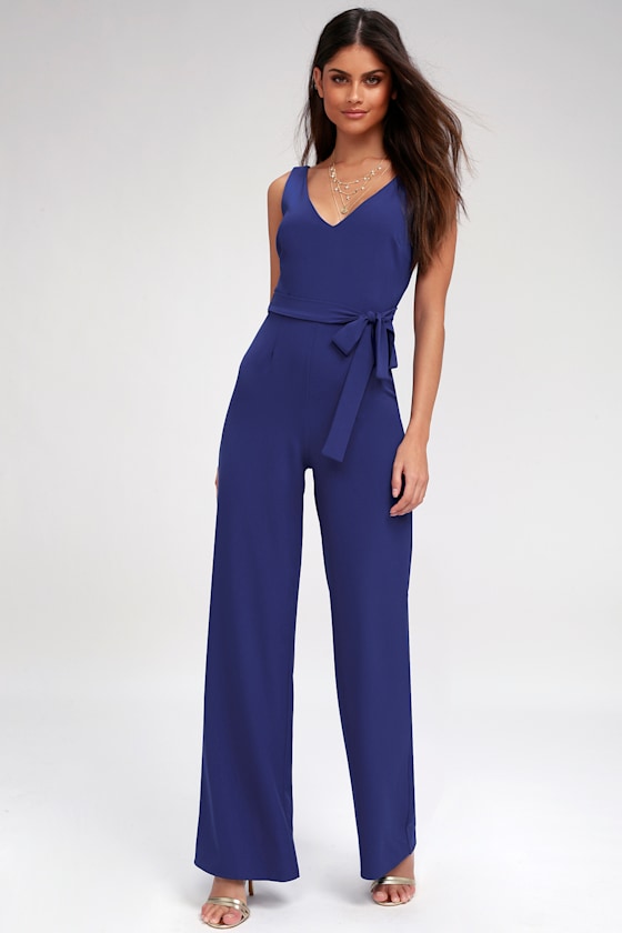 Screenplay Royal Blue Tie-Back Jumpsuit 2