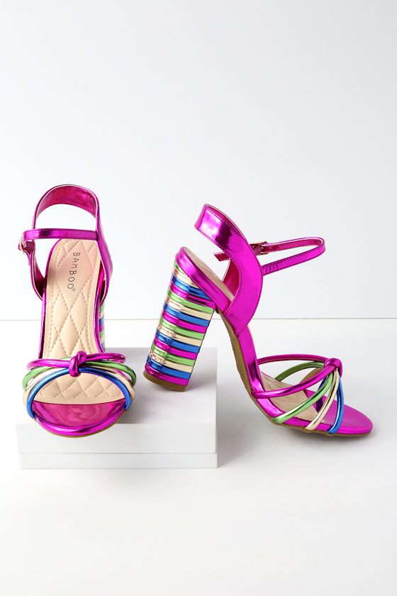 Kimmy Fuchsia Multi Patent Dress Sandals 2