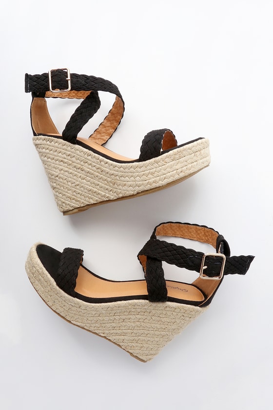 black work wedges