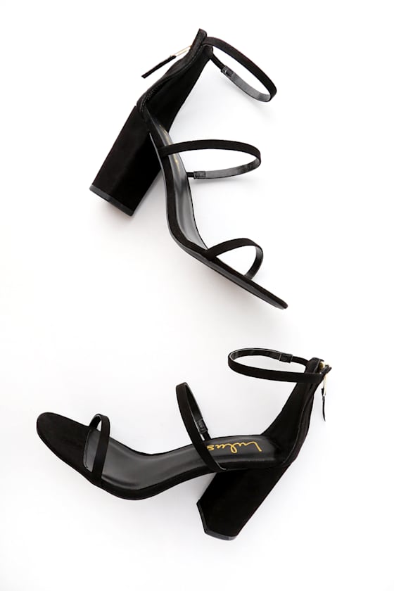 3 strap black heel