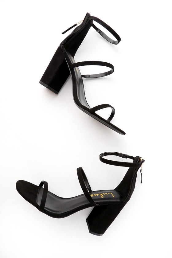 lulus black suede ankle strap heels womens