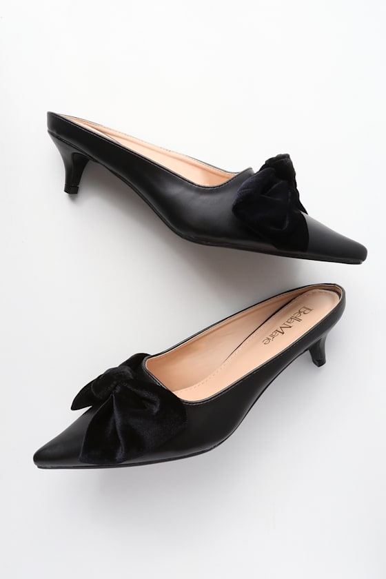 Lenox Black Pointed Toe Mules 3