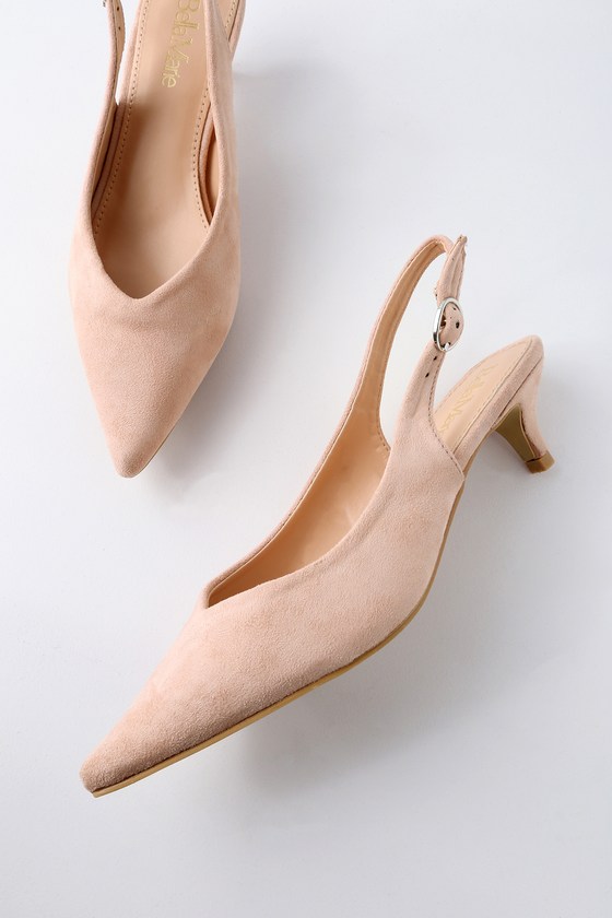 dusty rose suede pumps