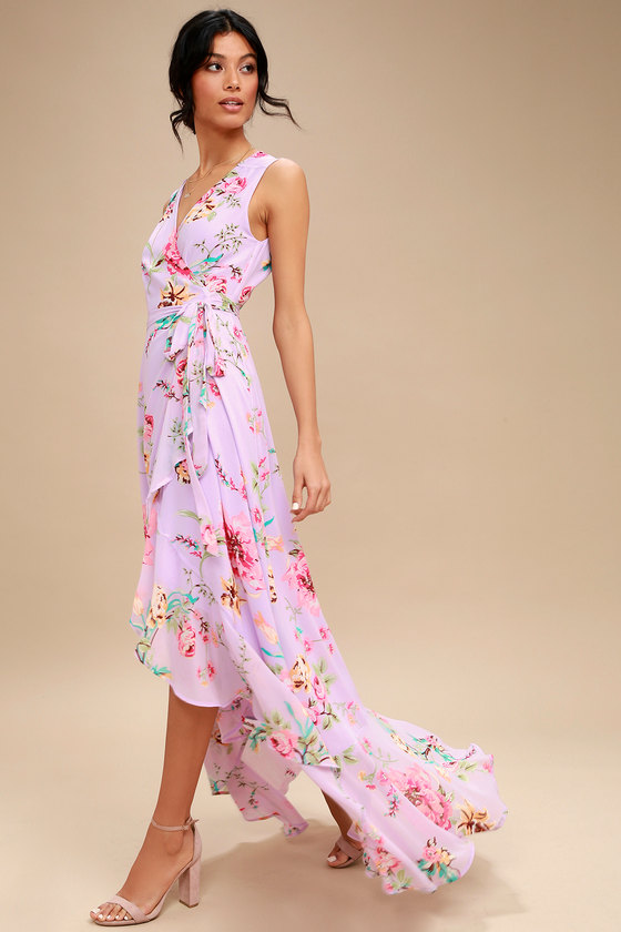 lavender floral maxi dress