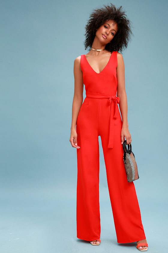 Screen Play Red Tie-Back Jumpsuit 3
