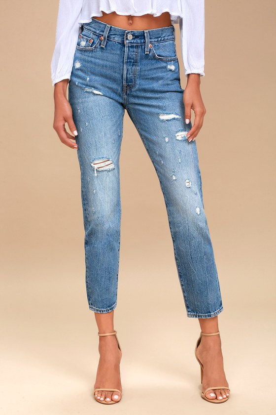 levi's wedgie fit distressed jeans