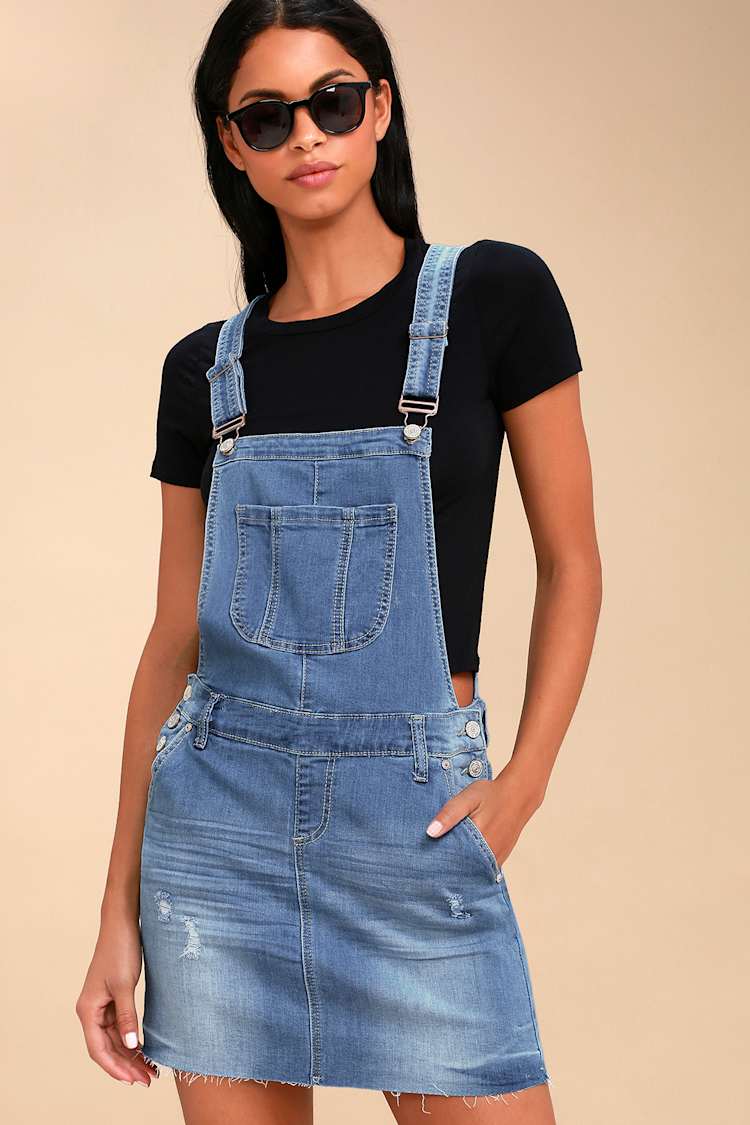 white christmas dresses 100% 8 oz Cotton Black Denim Suspender Dress – Shift + Wheeler main image 0